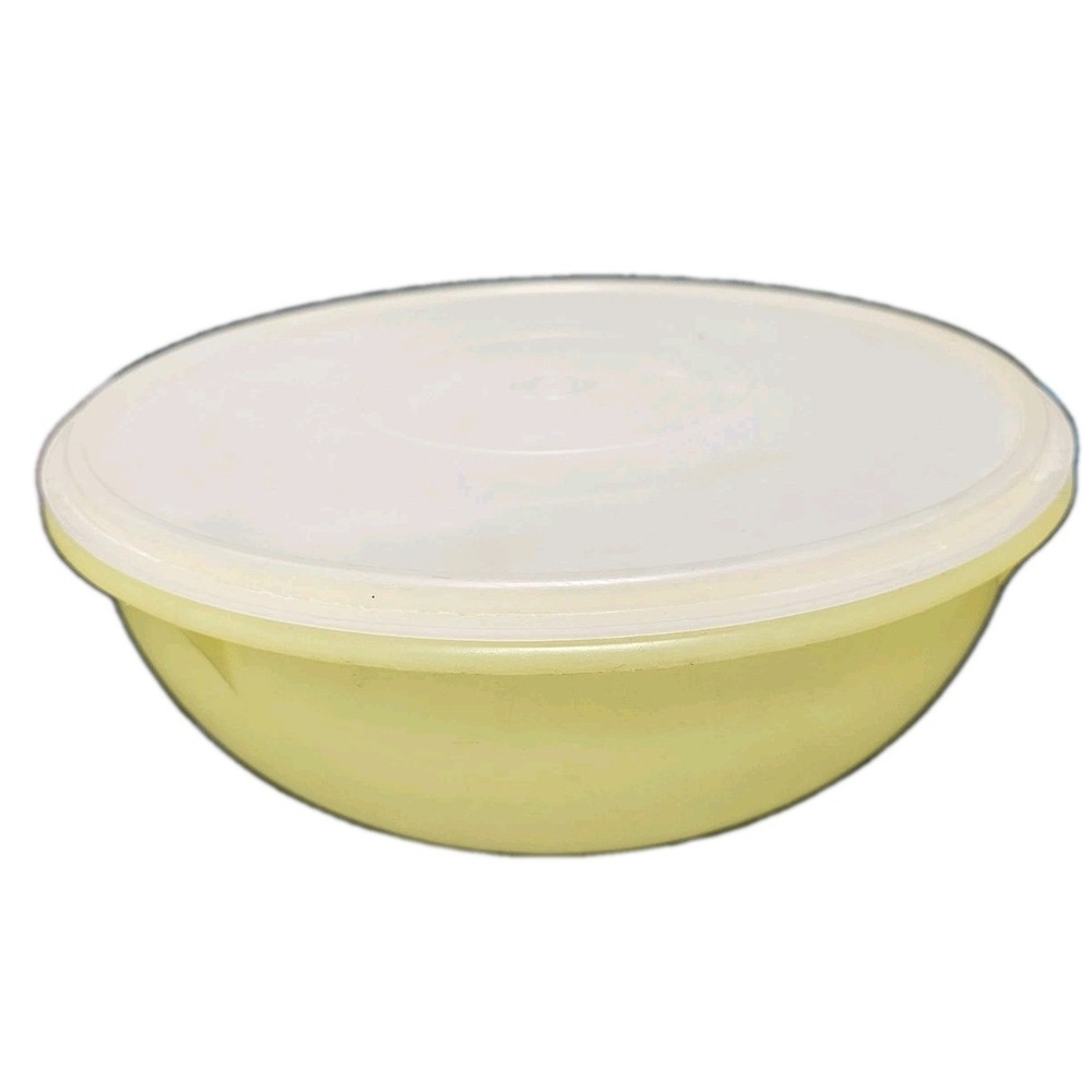 Vintage Tupperware Large FIX N MIX Pale yellow Bowl With Lid #247